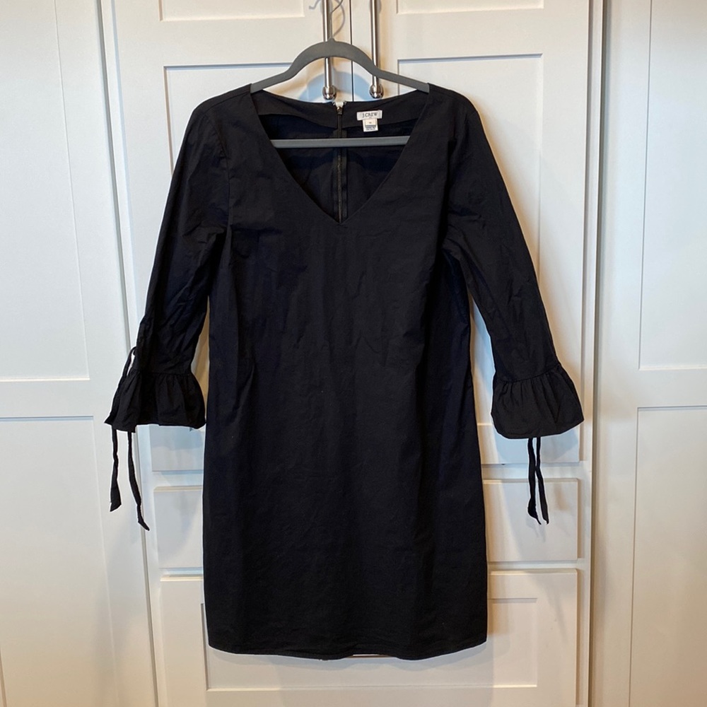 J Crew black dress with bell sleeves size 10
